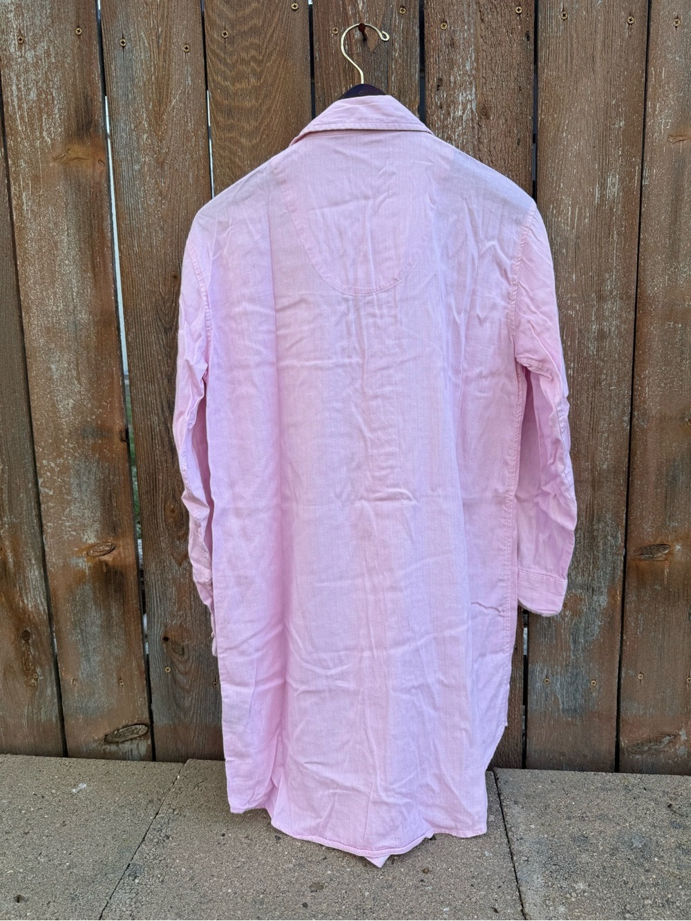 LRL Women’s Pink Chevron Sleep Shirt Dress Button Down Long Sleeve Small - Picture 9 of 10